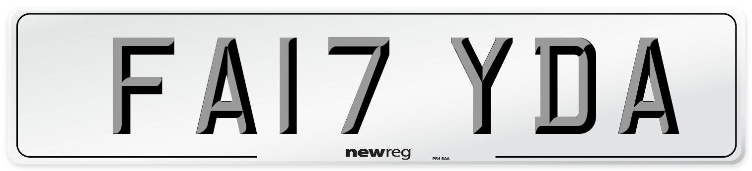 FA17 YDA Number Plate from New Reg